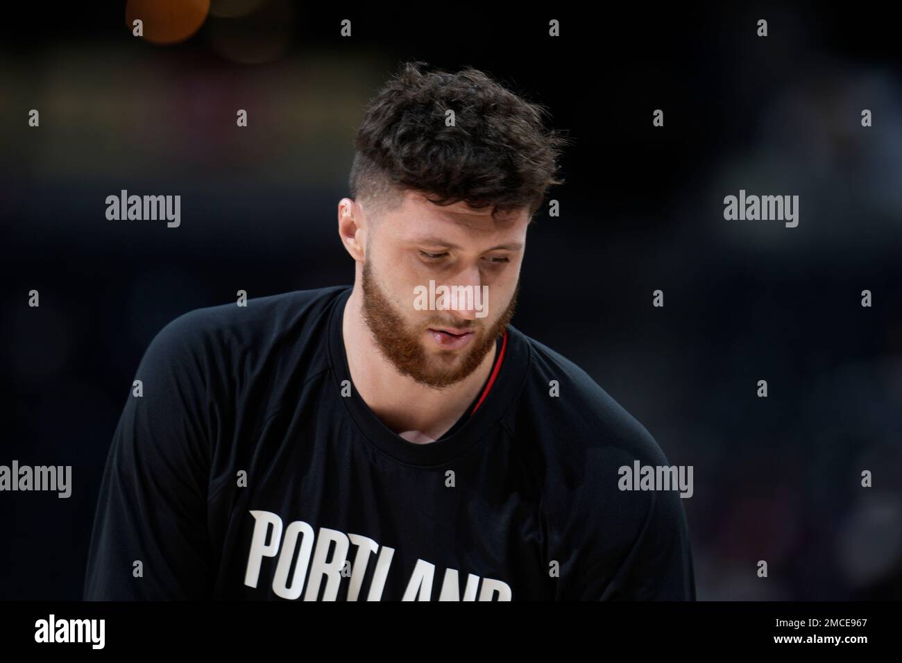 Orlando, Florida, USA, January 17, 2022, Portland Trail Blazers Center Jusuf  Nurkic #27 at the Amway Center. (Photo Credit: Marty Jean-Louis) Credit:  Marty Jean-Louis/Alamy Live News Stock Photo - Alamy