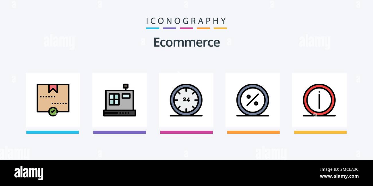 Ecommerce Line Filled 5 Icon Pack Including remove. delete. mail. close ...
