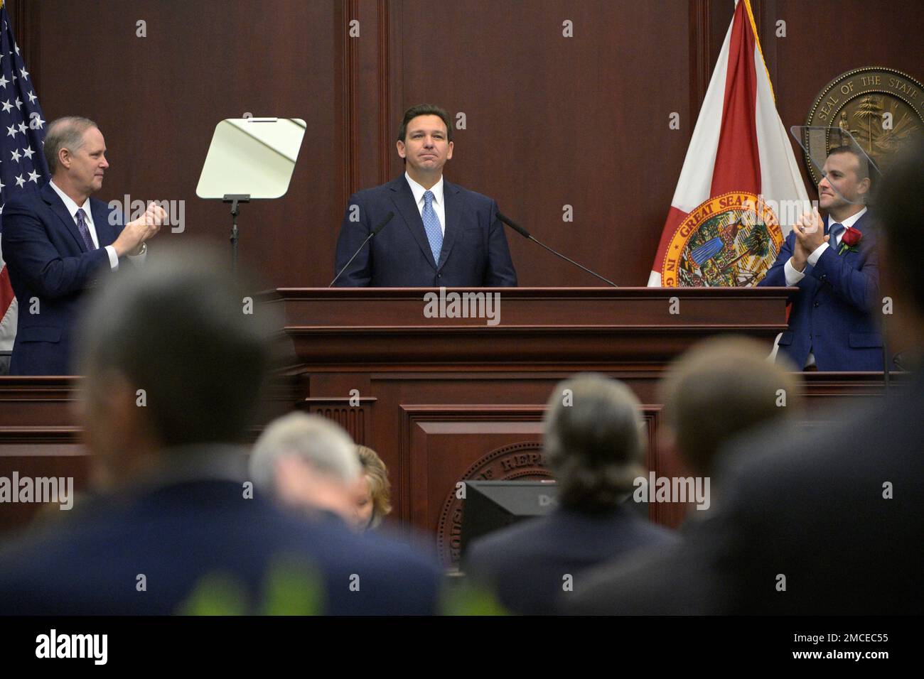 Florida Speaker of the House Chris Sprowls, right, and Florida Senate