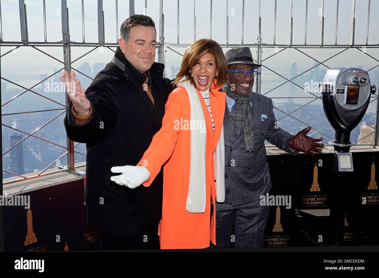 Today Show co-anchors Carson Daly, from left, Hoda Kotb and Al Roker
