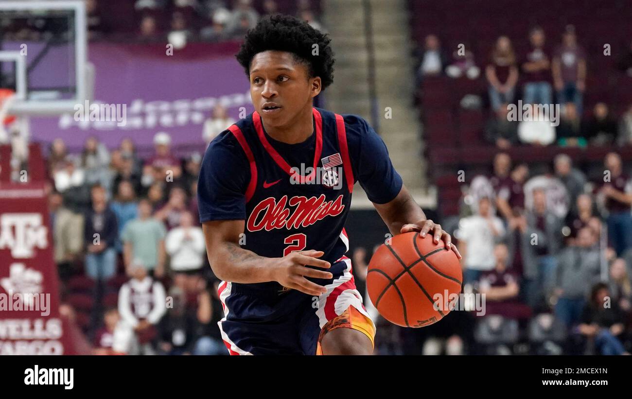 Mississippi guard Daeshun Ruffin (2) drives the lane against Texas A&M ...