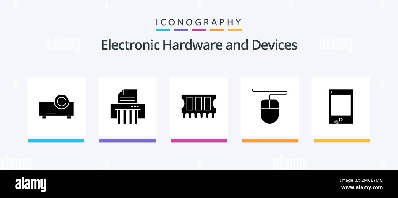 Devices Glyph Icon Pack Including Ram Tablet Ipad Creative Icons Design Stock Vector