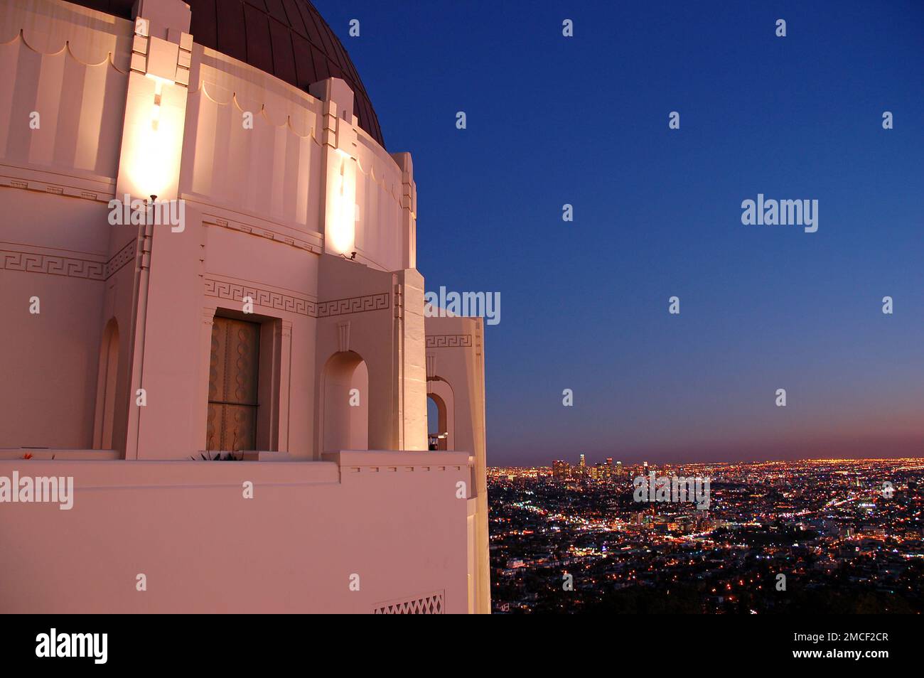The lights of Los Angeles Glow under the Griffith Observatory, as seen