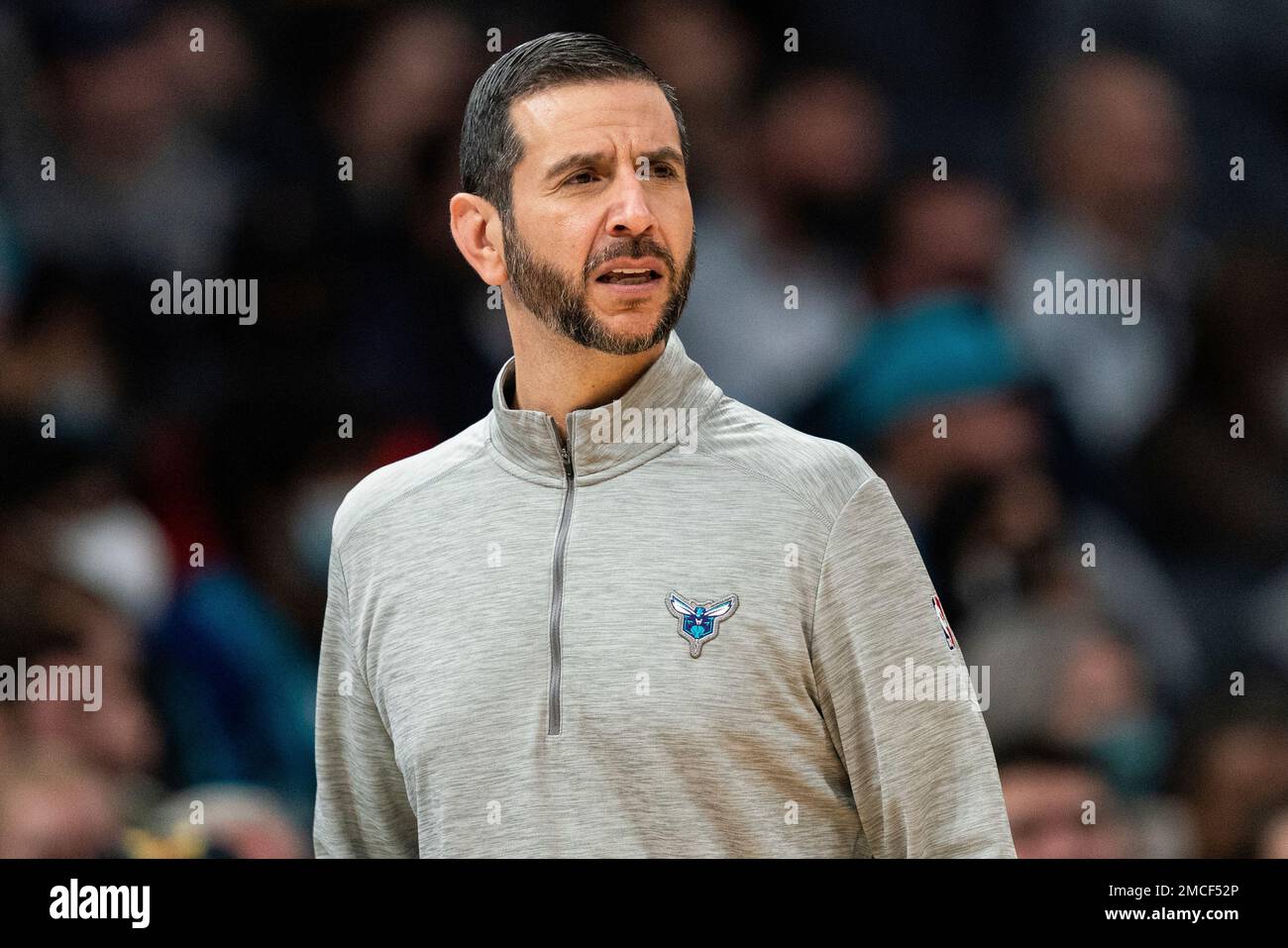 Charlotte Hornets head coach James Borrego looks on during the first ...