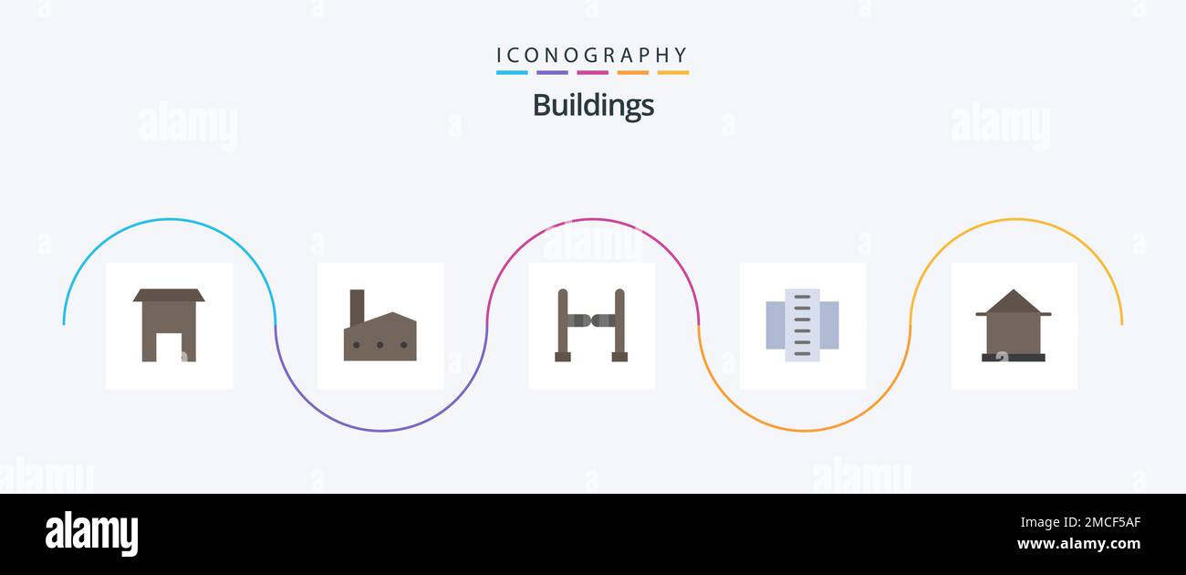 Buildings Flat 5 Icon Pack Including building. flats. nuclear plant ...