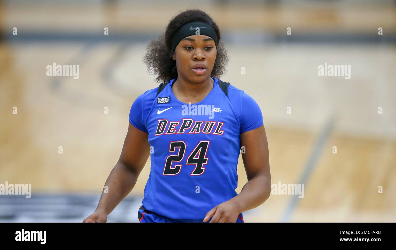 DePaul's Aneesah Morrow (24) defends during the first half of an NCAA  basketball game against Providence on Friday, Jan. 7, 2022, in Providence,  R.I. (AP Photo/Stew Milne Stock Photo - Alamy