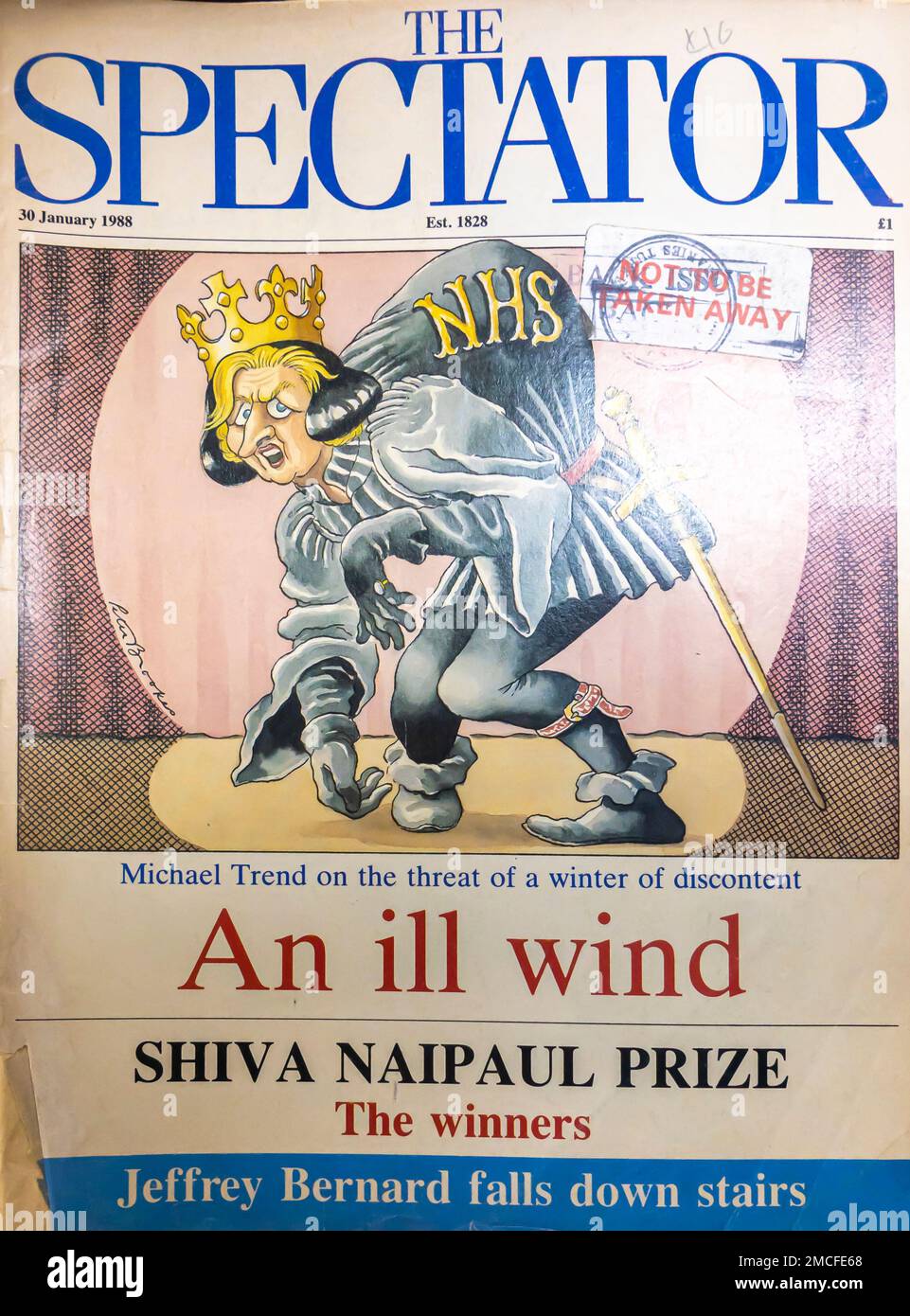 The Spectator Magazine Cover January 30 1988 Stock Photo Alamy