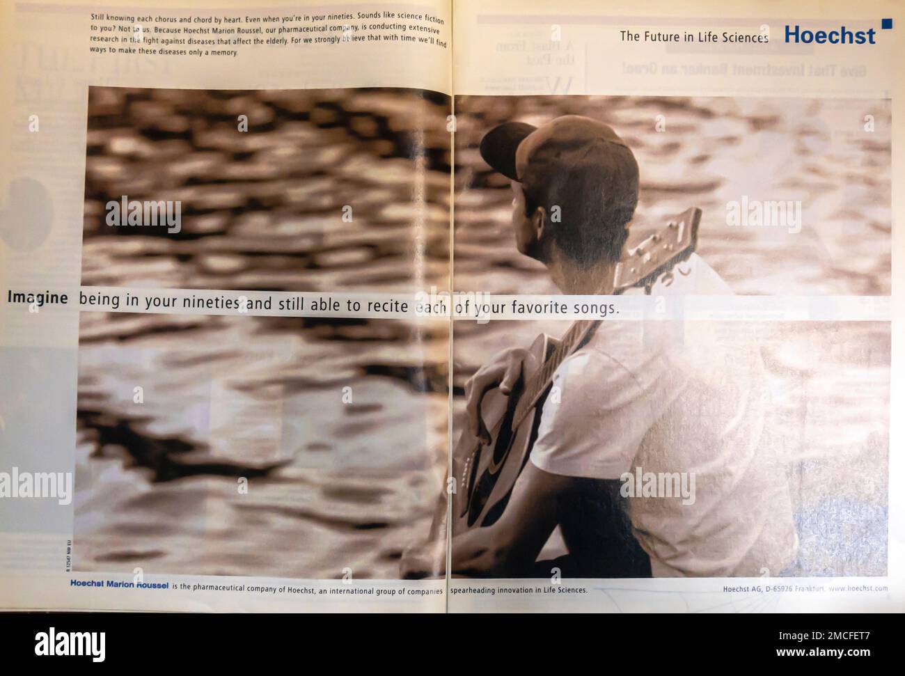 Hoechst Marion Roussel advert in a magazine 1999 Stock Photo Alamy