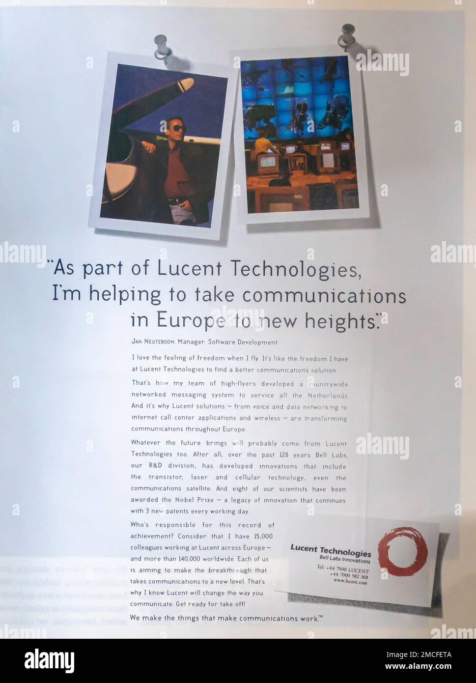 Lucent technologies advert in a magazine 1999 Stock Photo - Alamy