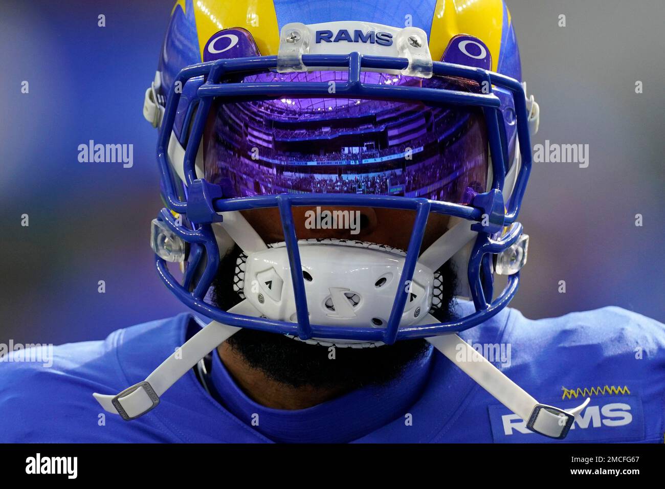 Los Angeles Rams wide receiver Odell Beckham Jr. (3) warms up before an NFL  football game against the San Francisco 49ers Sunday, Jan. 9, 2022, in  Inglewood, Calif. (AP Photo/Mark J. Terrill