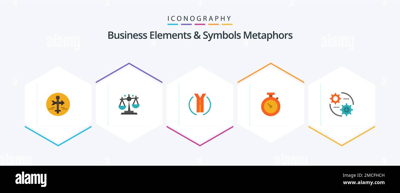 Business Elements And Symbols Metaphors 25 Flat icon pack including control. watch. finance. stopwatch. location Stock Vector