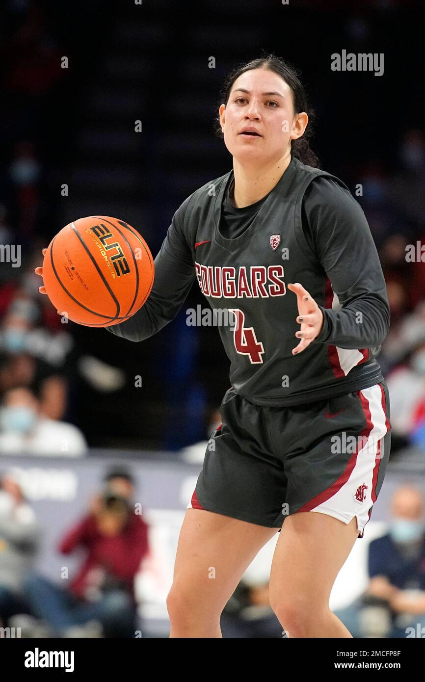 Washington State guard Krystal LegerWalker (4) during the first half