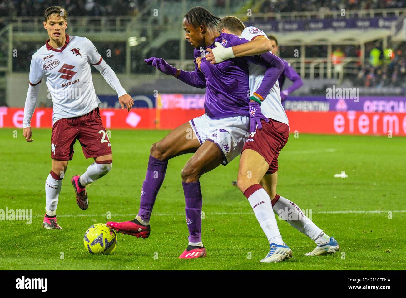 Artemio Franchi stadium, Florence, Italy, January 21, 2023, ACF Fiorentina  team line-up during ACF Fiorentina vs Torino FC - italian soccer Serie A  Stock Photo - Alamy