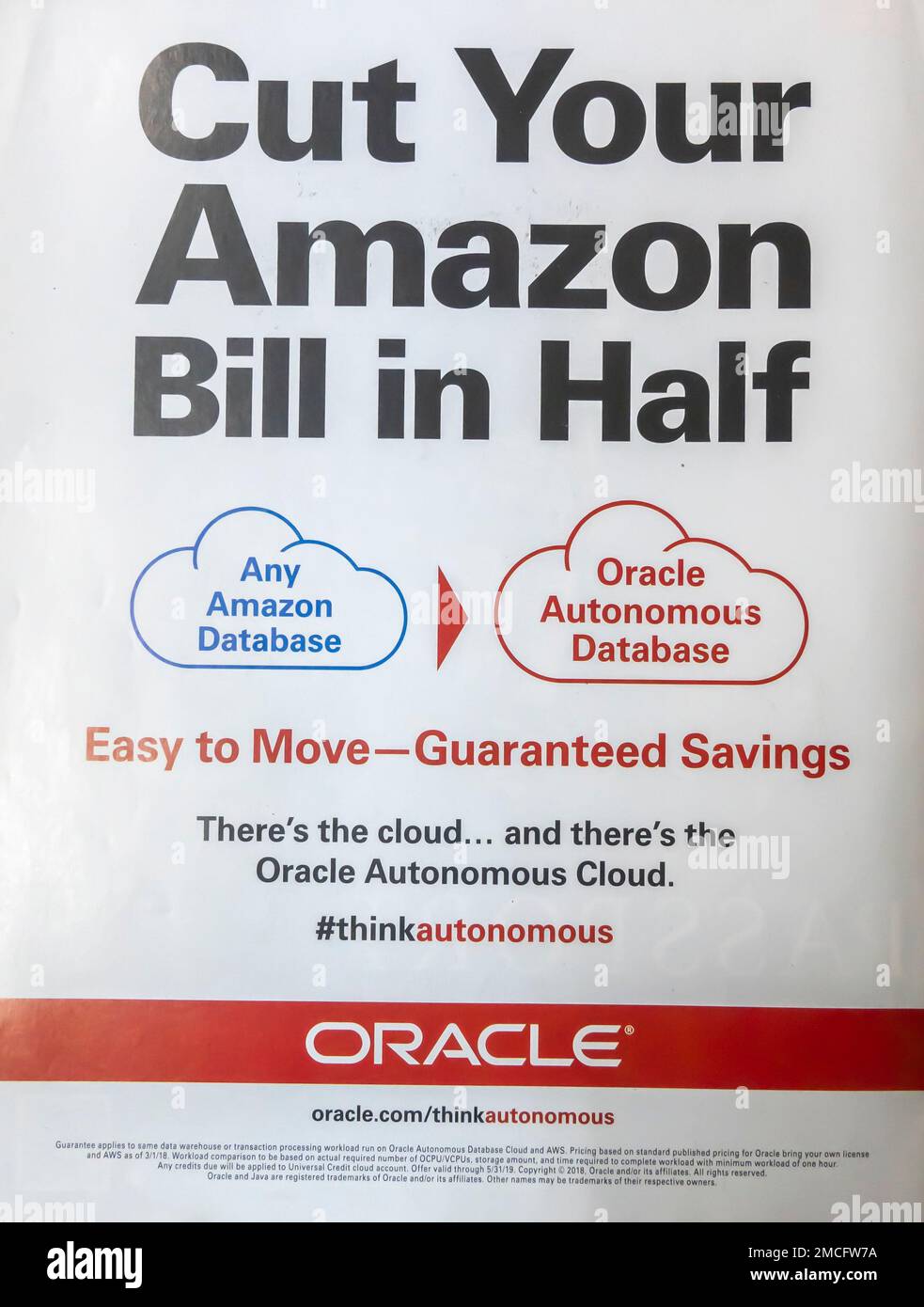Oracle cloud advert in a magazine 2018 Stock Photo - Alamy