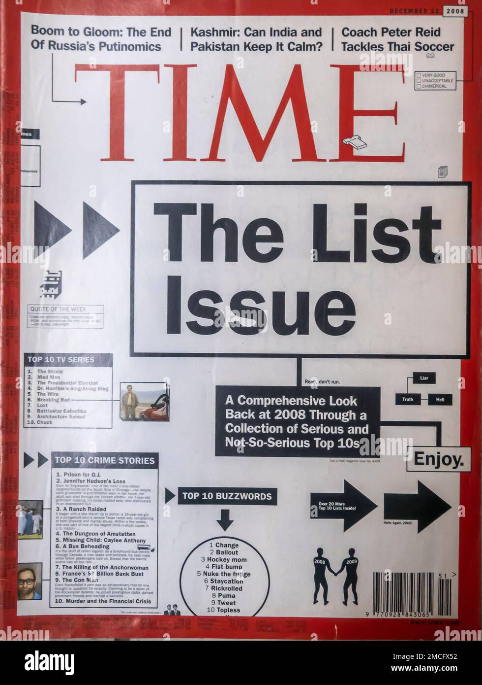 TIME magazine cover - December 22, 2008 Stock Photo