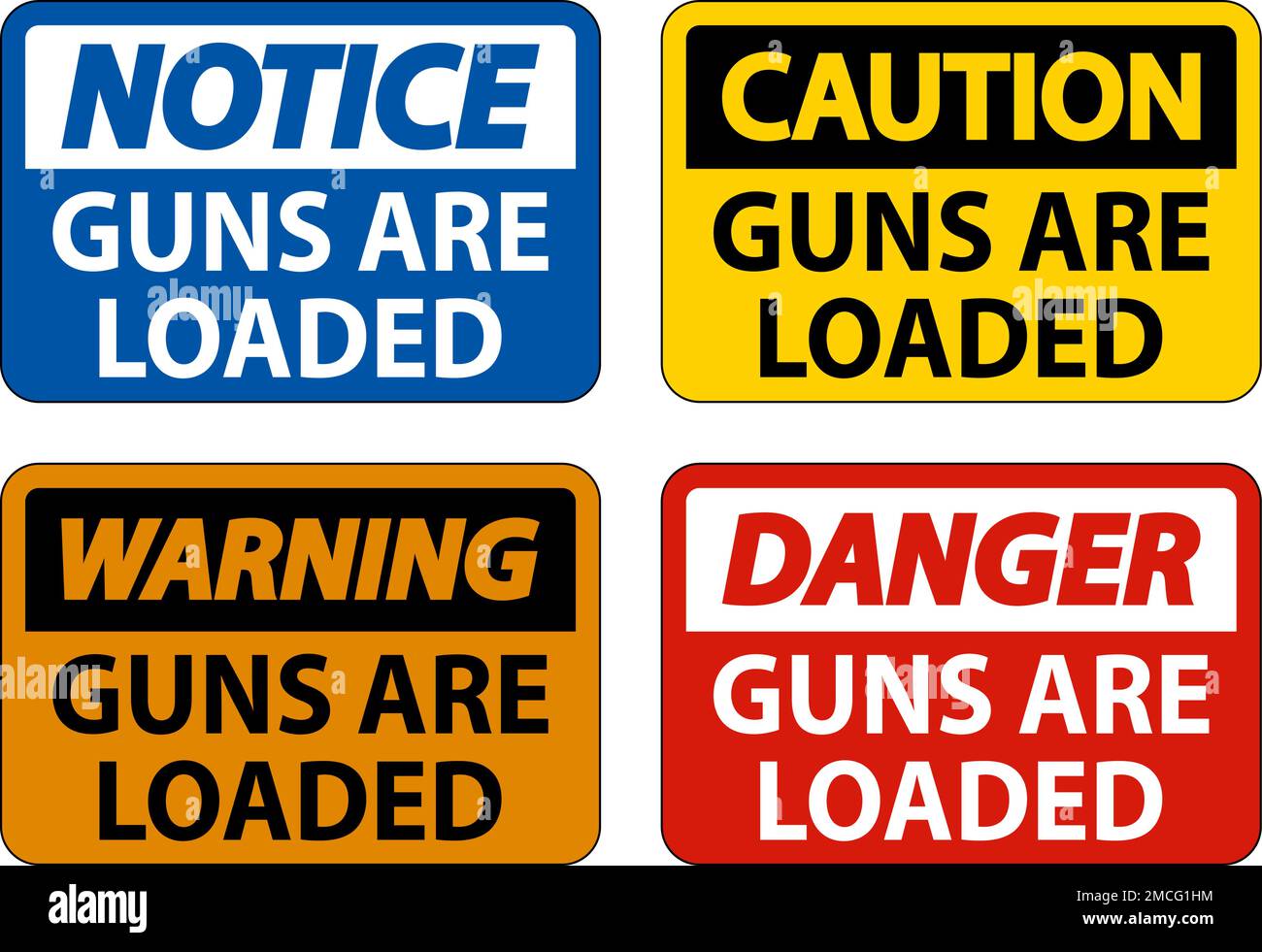 Danger Gun Owner Sign, Guns Are Loaded Stock Vector Image & Art Alamy