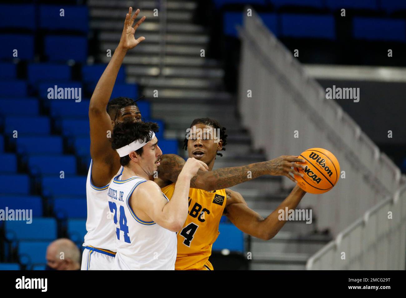 Long Beach State 49ers forward Joe Hampton (24) looks on during an