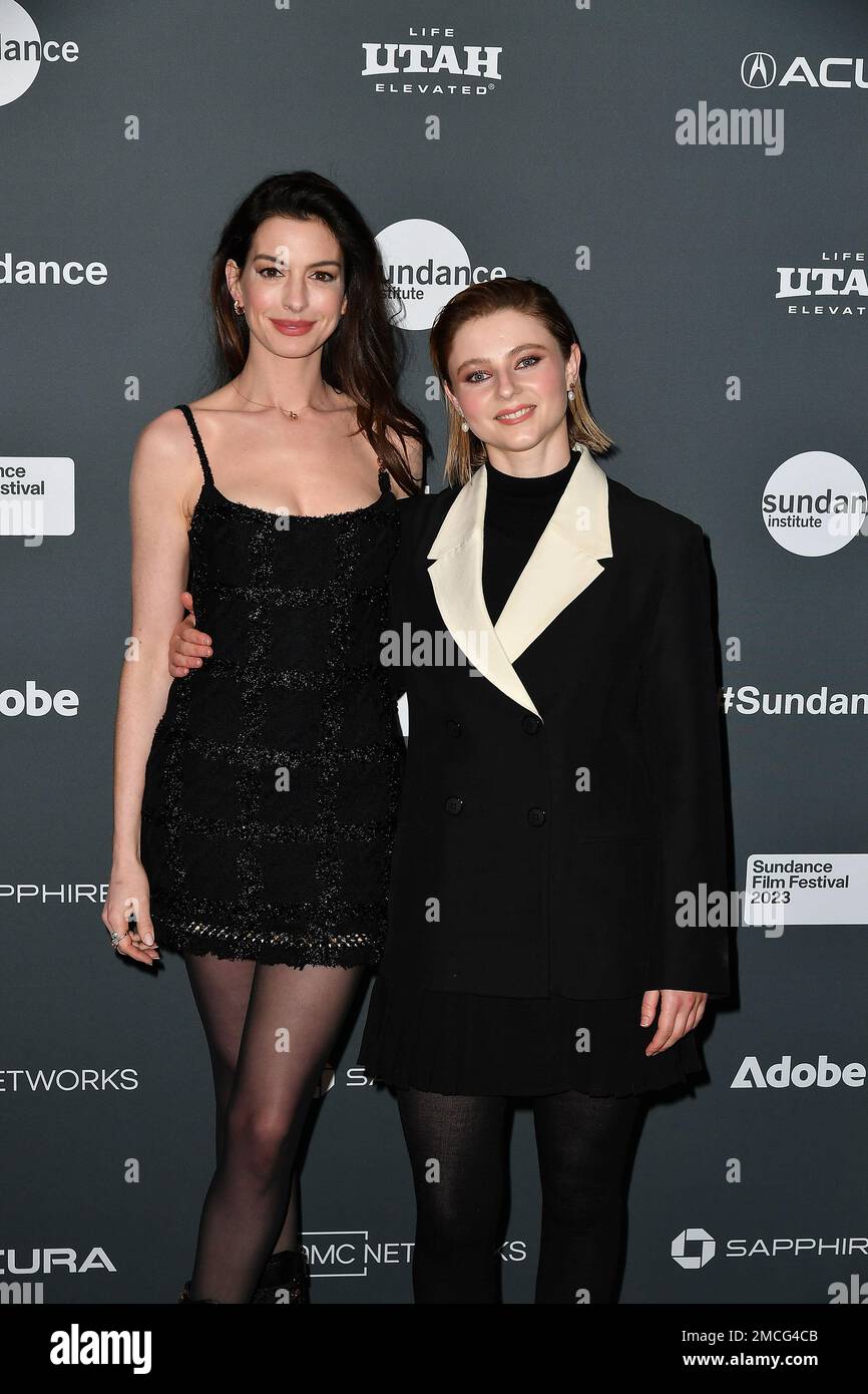 Anne Hathaway and Thomasin McKenzie attend the 2023 Sundance Film