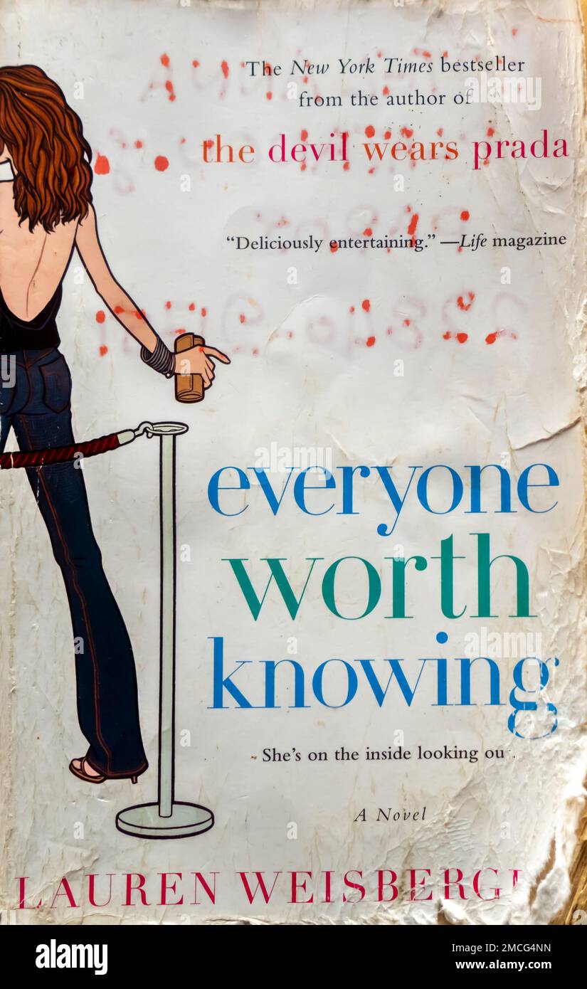 Everyone Worth Knowing Novel by Lauren Weisberger 2005 Stock Photo