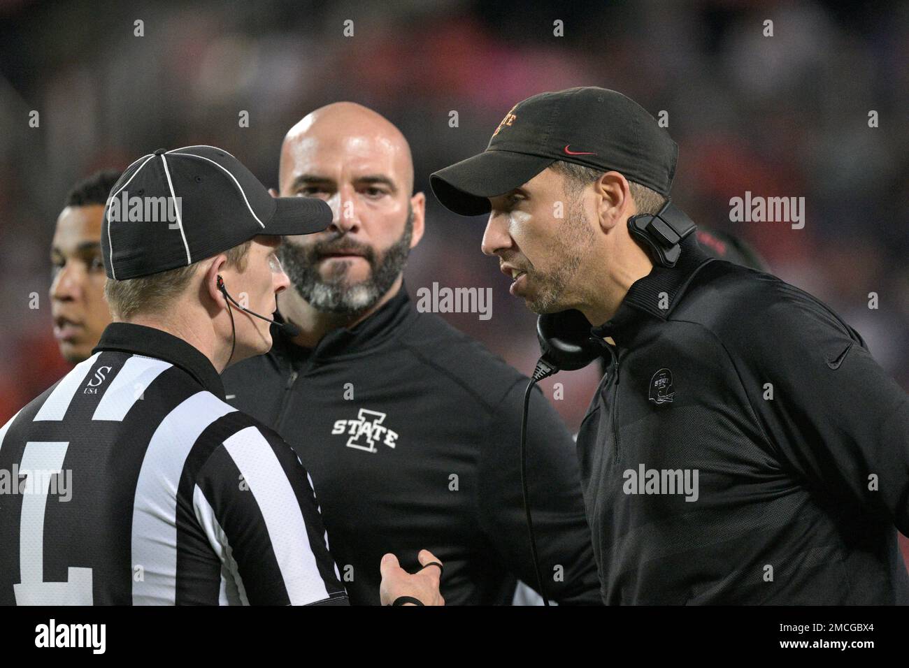 Iowa State Head Coach Matt Campbell, Right, Talks With Officials After ...