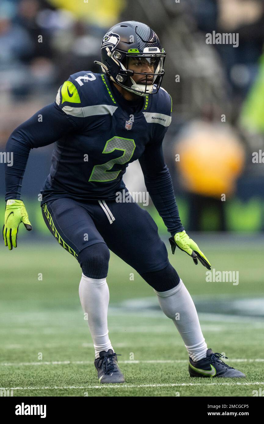 Seattle Seahawks defensive back D.J. Reed is pictured during an NFL  football game against the Detroit Lions, Sunday, Jan. 2, 2022, in Seattle.  The Seahawks won 51-29. (AP Photo/Stephen Brashear Stock Photo - Alamy