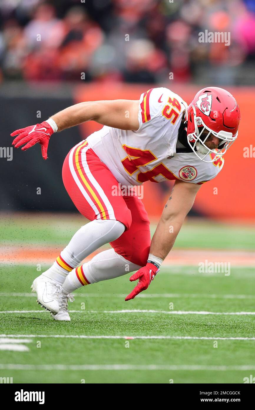 Kansas City Chiefs fullback Michael Burton (45) runs for the play