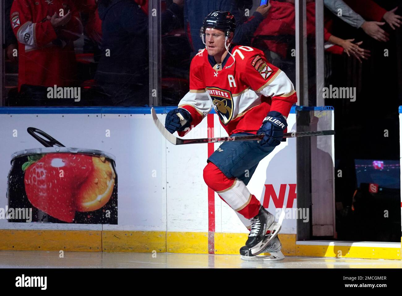 Florida Panthers right wing Patric Hornqvist (70) plays against the  Nashville Predators during the first period of an NHL hockey game Saturday,  April 9, 2022, in Nashville, Tenn. (AP Photo/Mark Zaleski Stock