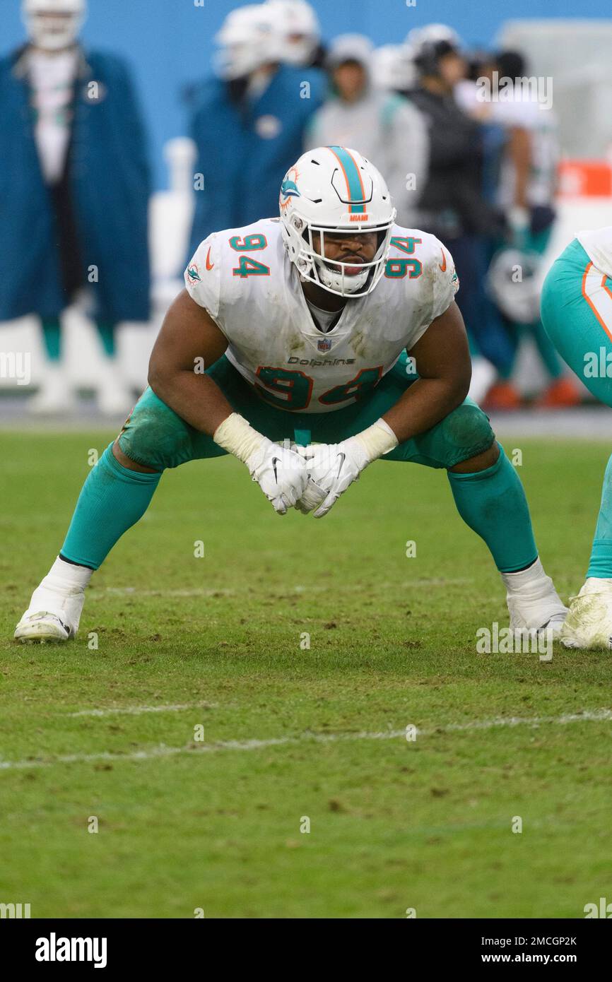 Miami Dolphins defensive end Christian Wilkins (94) plays during an NFL  football game against the Tennessee Titans, Sunday, Jan. 2, 2022, in  Nashville, Tenn. (AP Photo/John Amis Stock Photo - Alamy