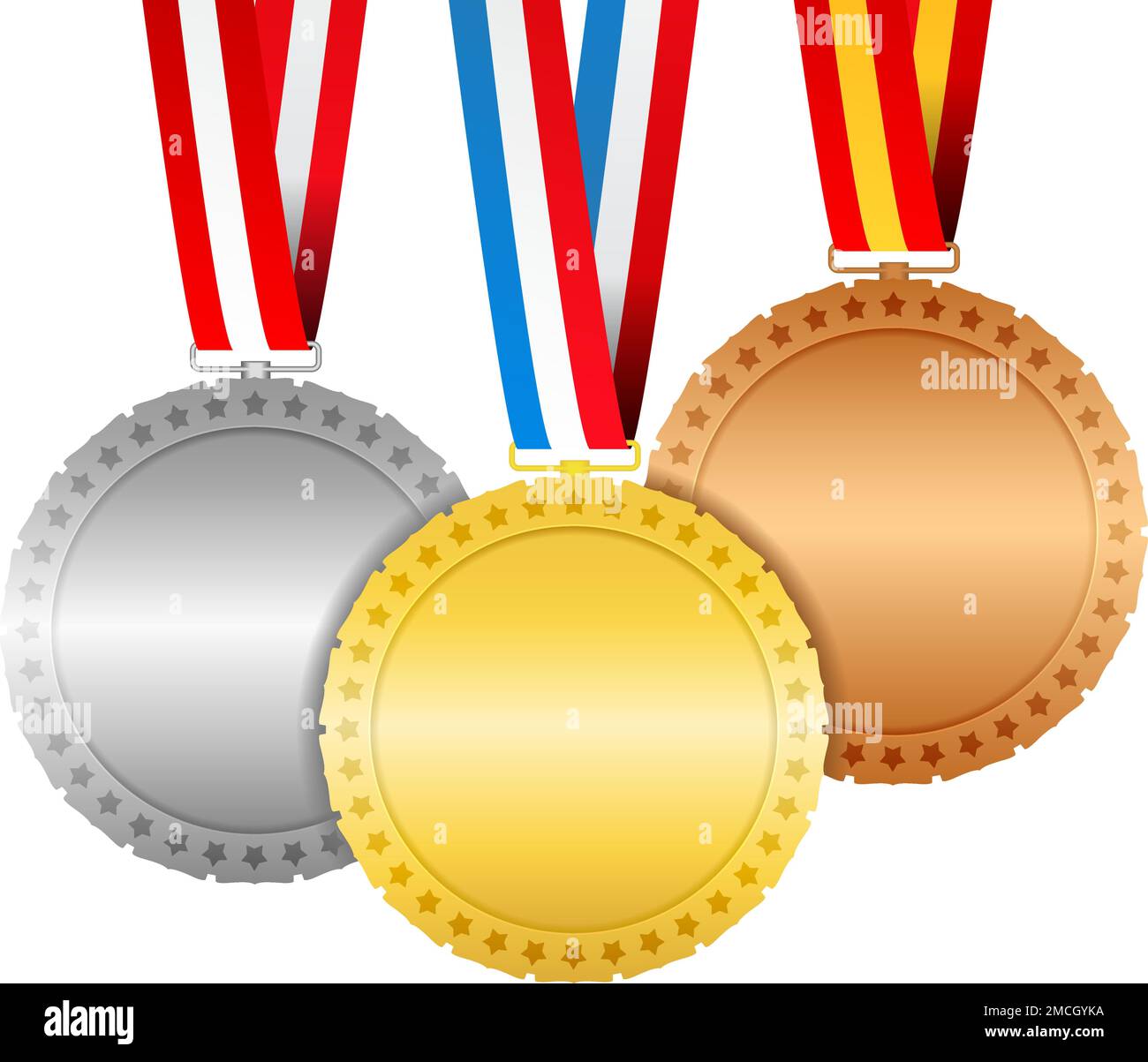Golden, silver and bronze medals, vector eps10 illustration Stock ...