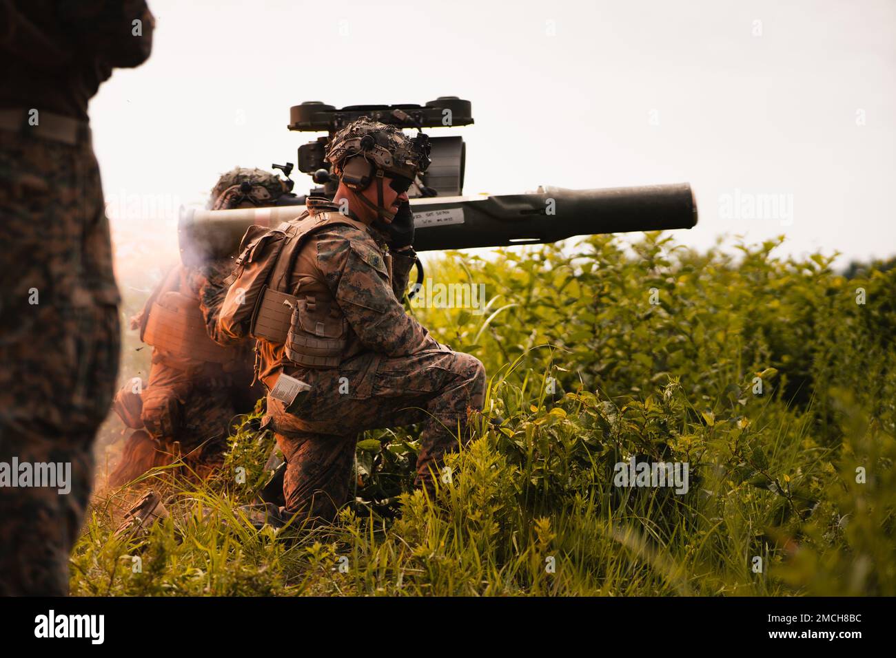 U.S. Marines Cpl. Michael Macfarland (left), an anti-tank missile ...