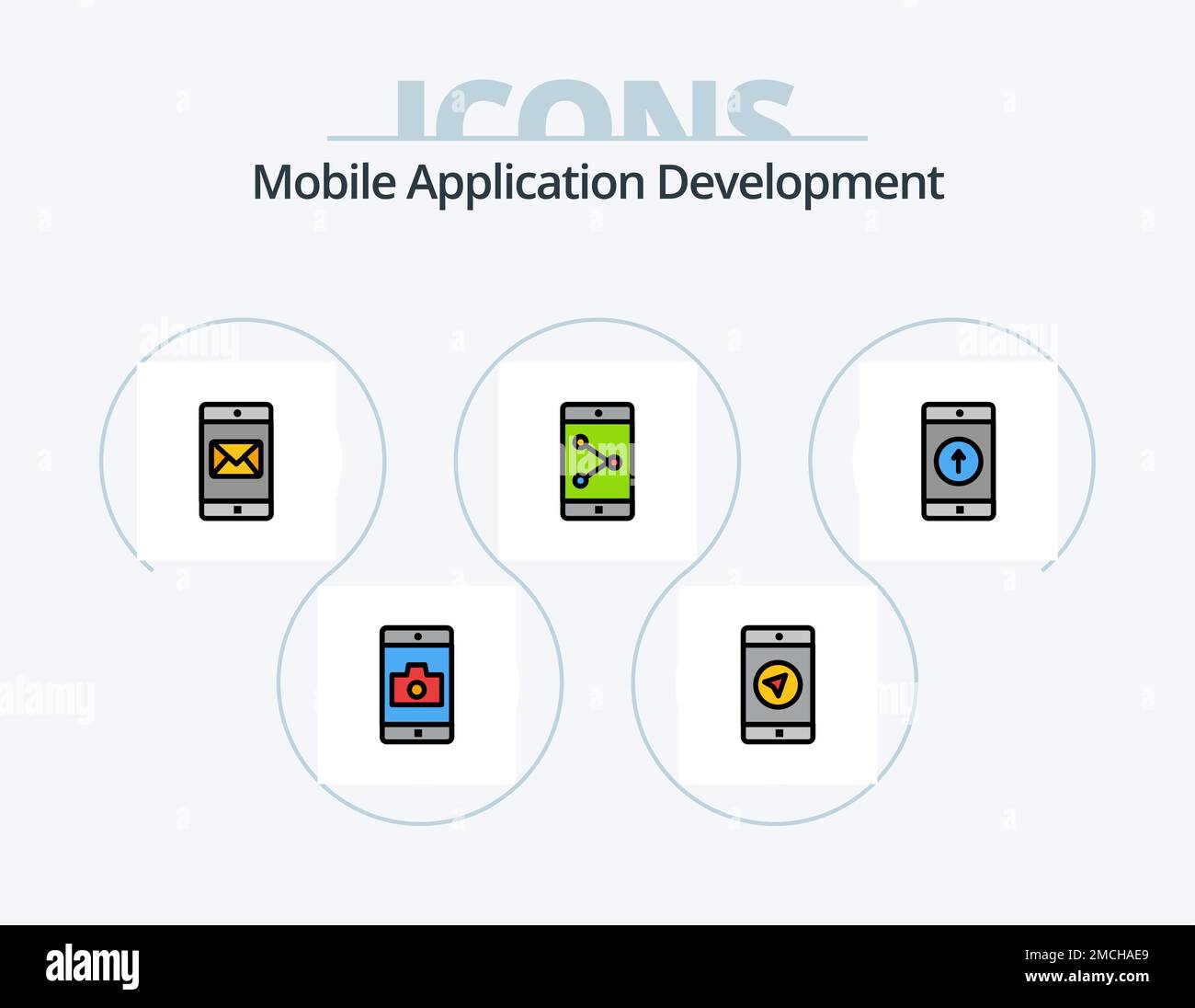 Mobile Application Development Line Filled Icon Pack 5 Icon Design.  application. div. profile. arrows. left Stock Vector Image & Art - Alamy