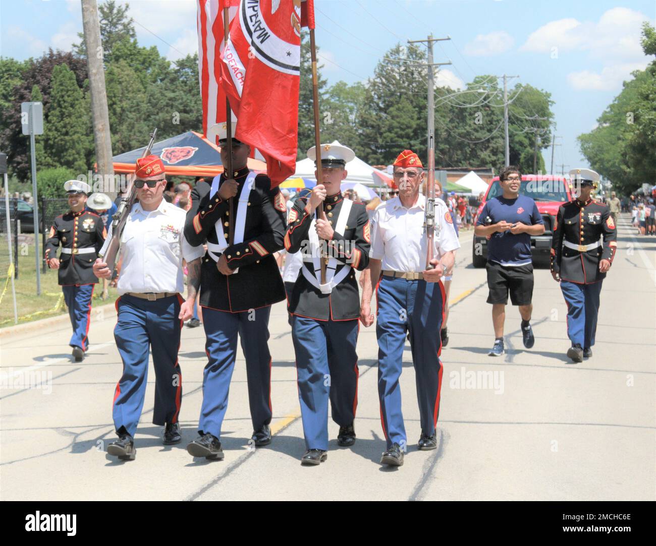 U.S. Marine Veterans provided the color guard for the Crystal Lake