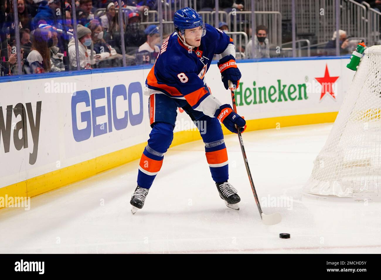 Columbus Blue Jackets' Oliver Bjorkstrand plays during an NHL hockey game,  Thursday, Jan. 20, 2022, in Philadelphia. (AP Photo/Matt Slocum Stock Photo  - Alamy