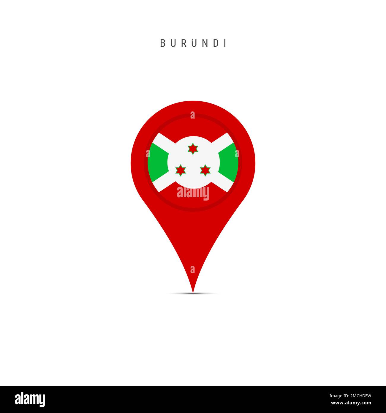 Teardrop Map Marker With Flag Of Burundi Burundian Flag Inserted In