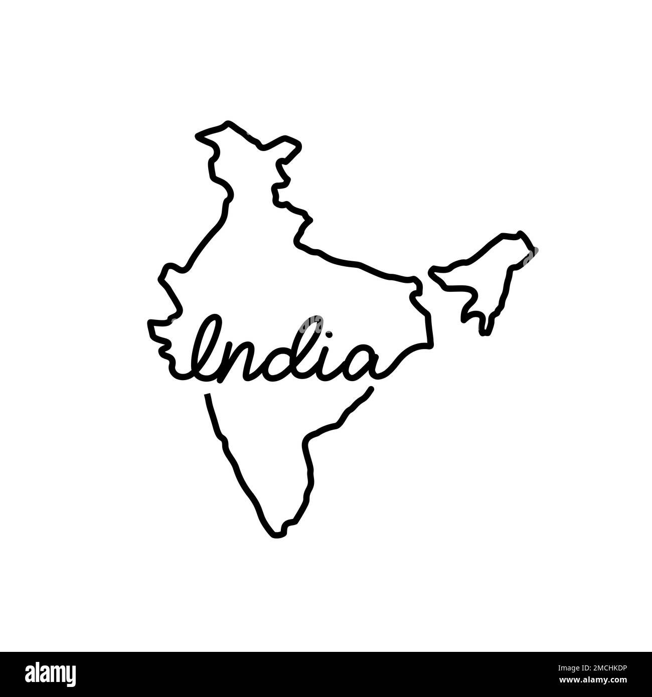 India map and flag in sketch hand drawn Royalty Free Vector