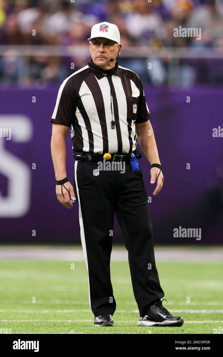 NFL referee John Hussey (35) on the field during the first half of an