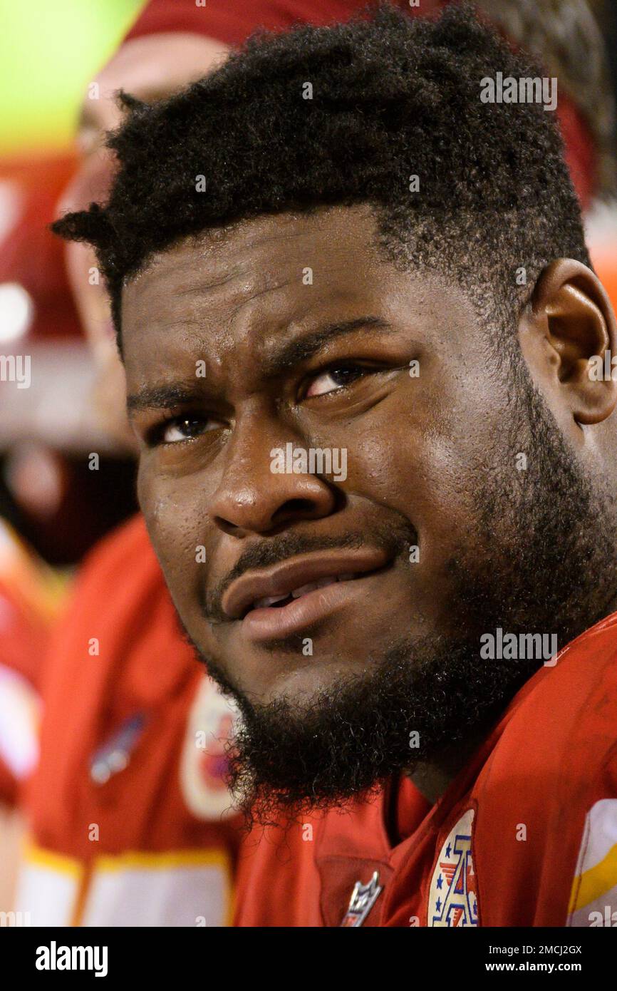 Kansas City Chiefs guard Trey Smith during introductions before an NFL  football game against the Los Angeles Chargers, Thursday, Sept. 15, 2022 in Kansas  City, Mo. (AP Photo/Reed Hoffmann Stock Photo - Alamy