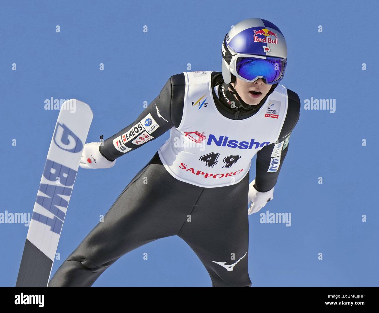 Japan's Ryoyu Kobayashi soars on his first jump during a World Cup ski ...