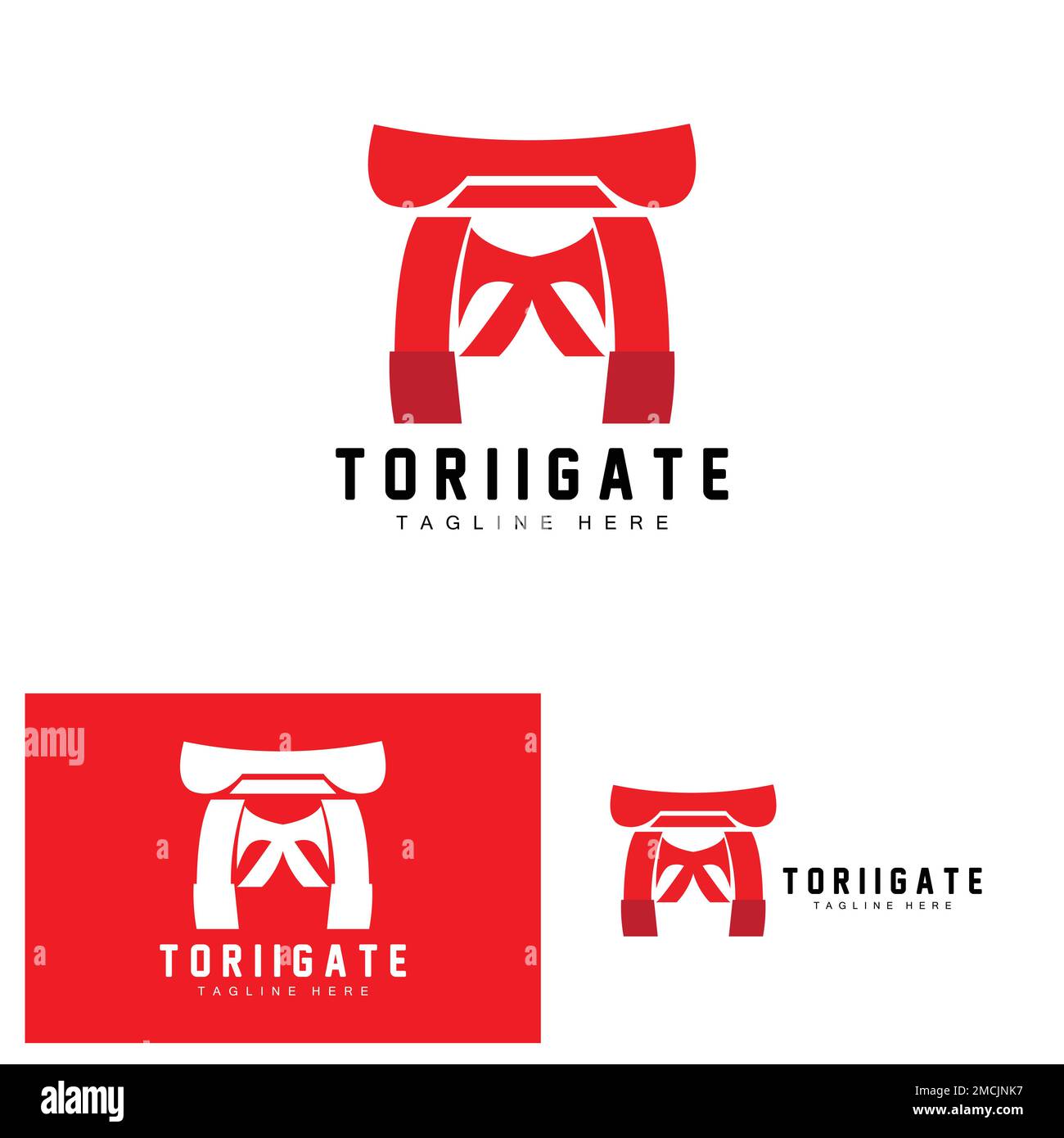 Torii Gate Logo, Japanese History Gate Icon Vector, Chinese Illustration, Wooden Design Company