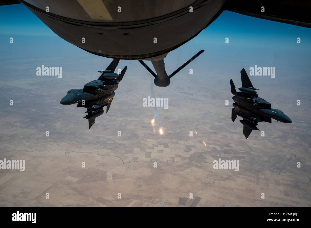 U.S. Air Force F-15E Strike Eagles assigned to the 335th Expeditionary ...