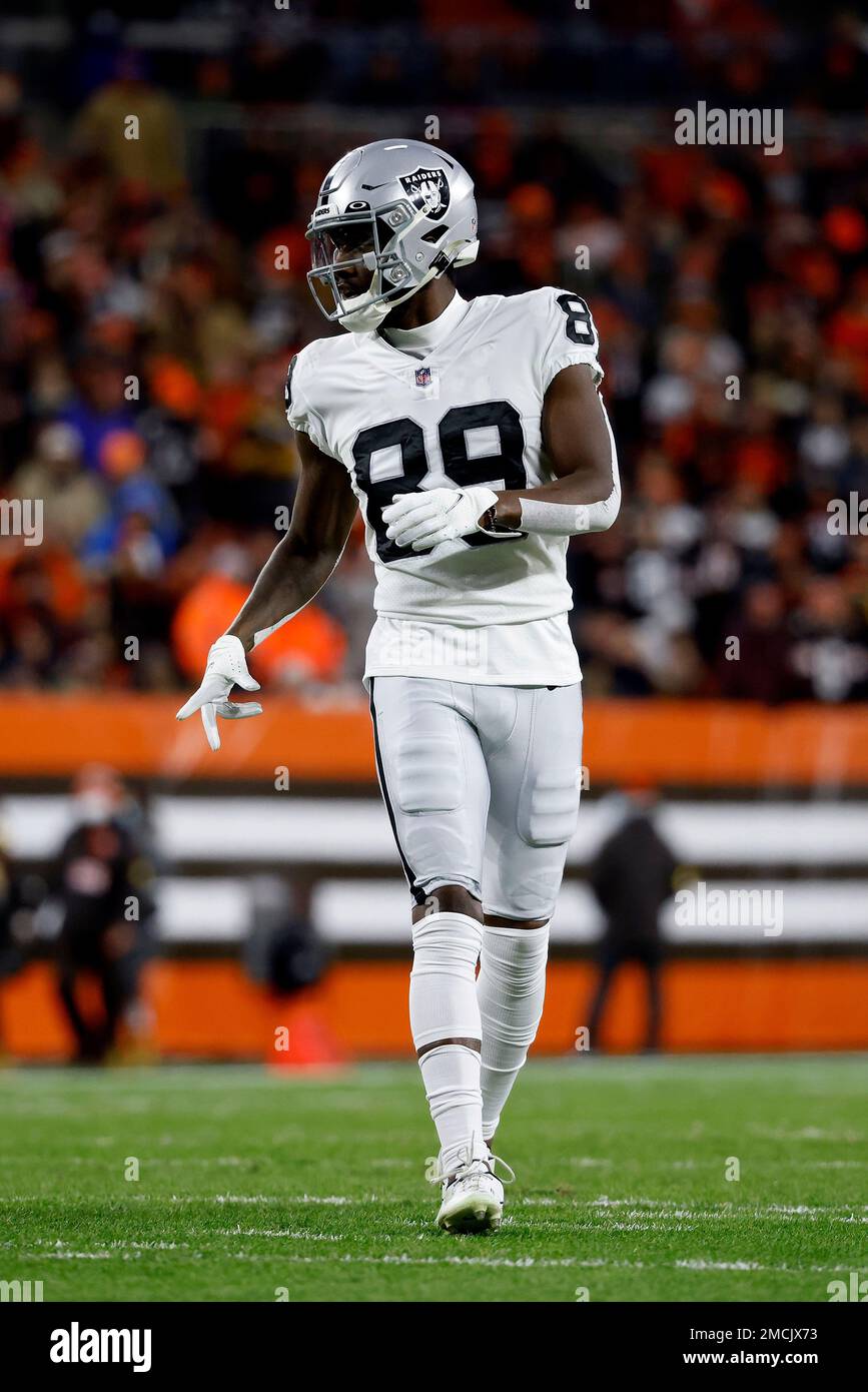 Las Vegas Raiders wide receiver Bryan Edwards (89) lines up for a