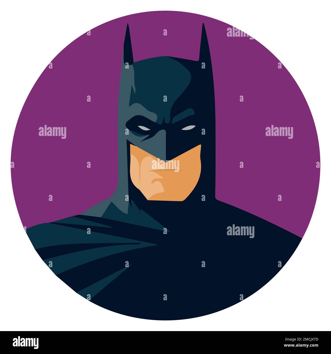 batman icon with white eyes, Isolated icon. Stock Vector