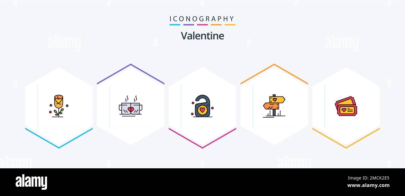 Valentine 25 FilledLine icon pack including tecket. heart. wedding ...