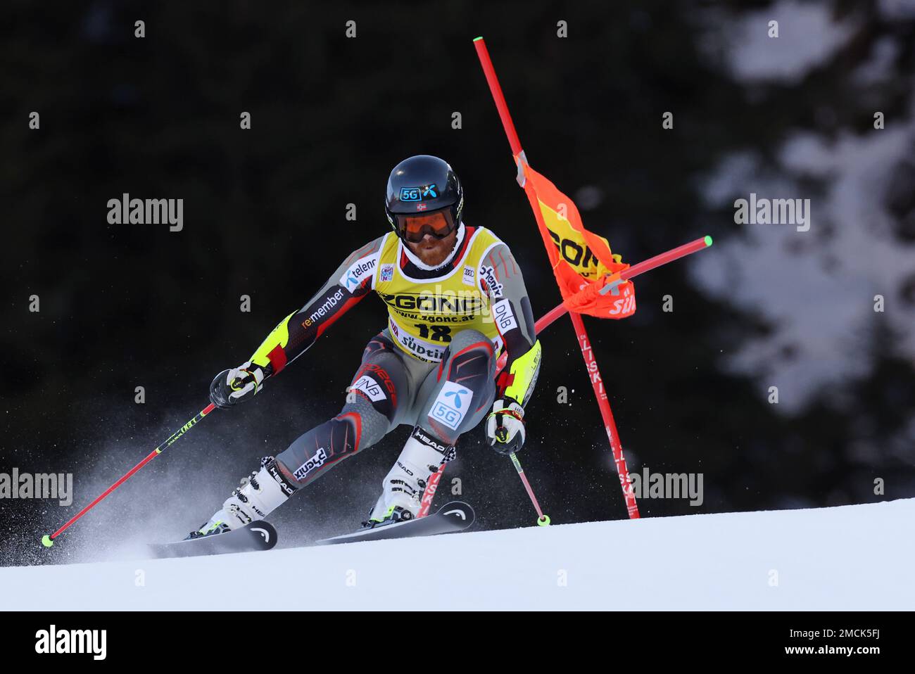 Norways Leif Kristian Nestvold Haugen competes during an alpine ski, mens World Cup giant slalom race in Alta Badia, Italy, Monday, Dec