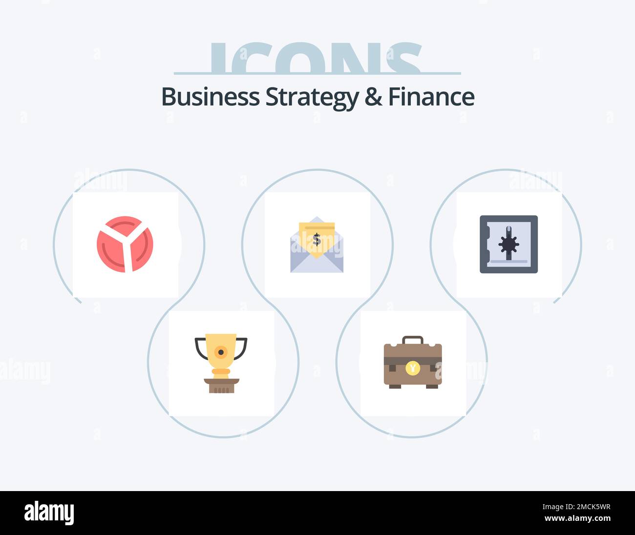 Business Strategy And Finance Flat Icon Pack 5 Icon Design. mail. money ...