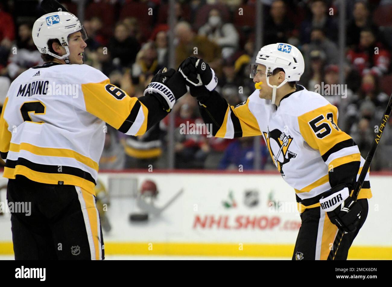 Pittsburgh Penguins' John Marino (6) during the first period of