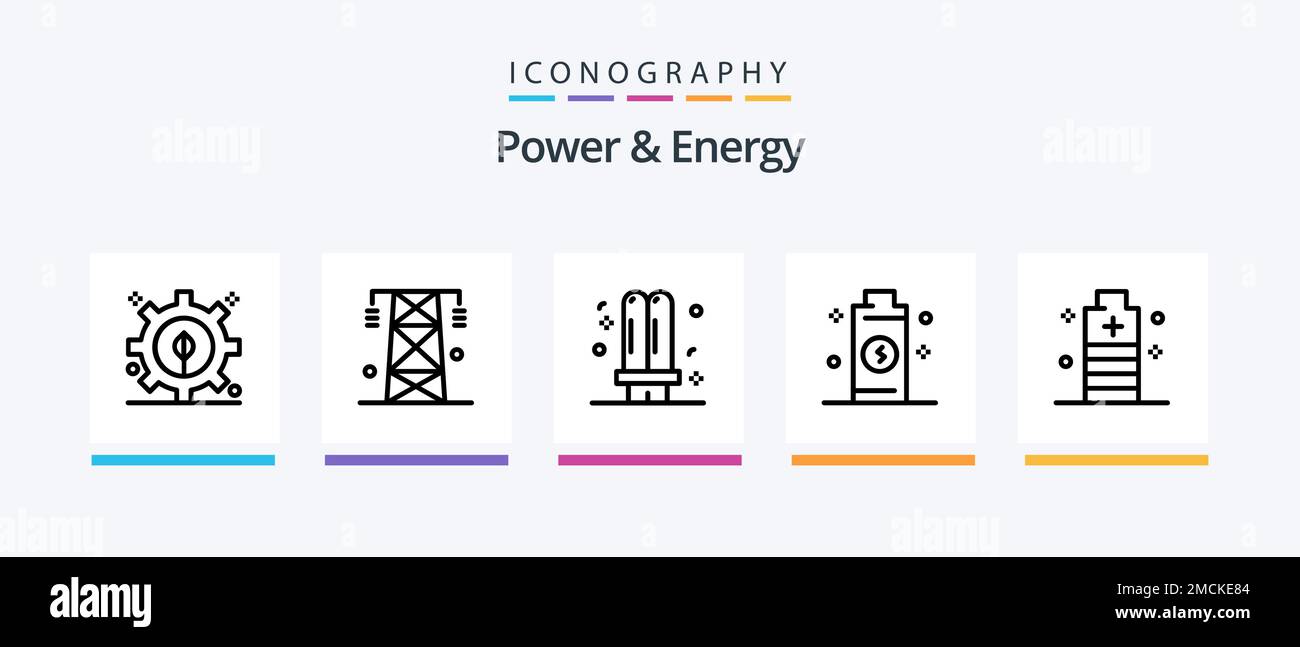 Power And Energy Line 5 Icon Pack Including electricity. power. power ...