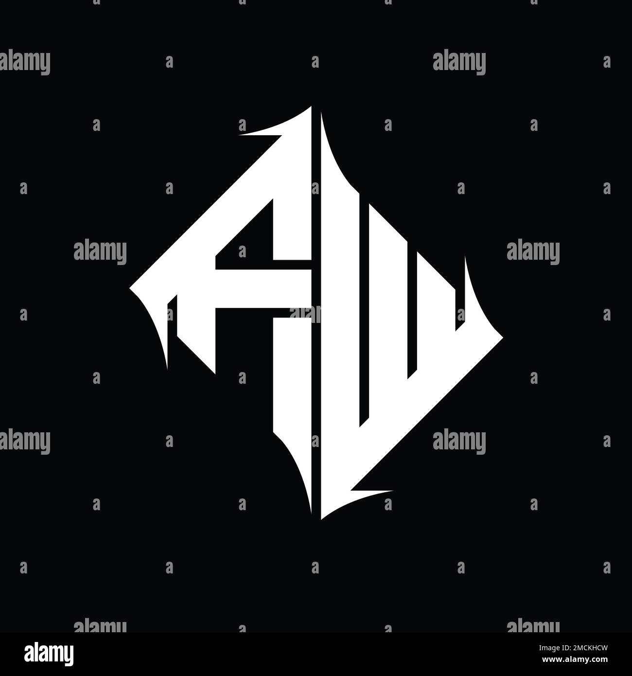 FW Logo monogram diamond abstract shape vector images design template ...