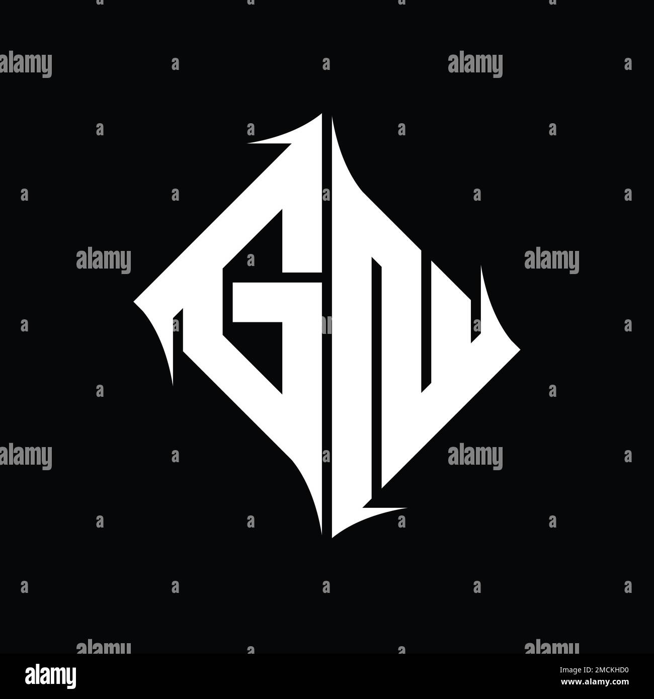 GN Logo monogram diamond abstract shape vector images design template