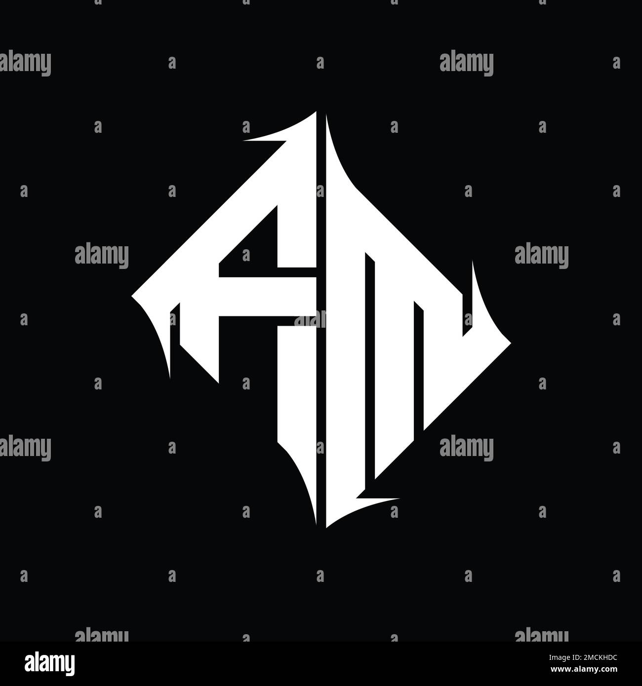 FM monogram diamond abstract shape vector images design template Stock ...